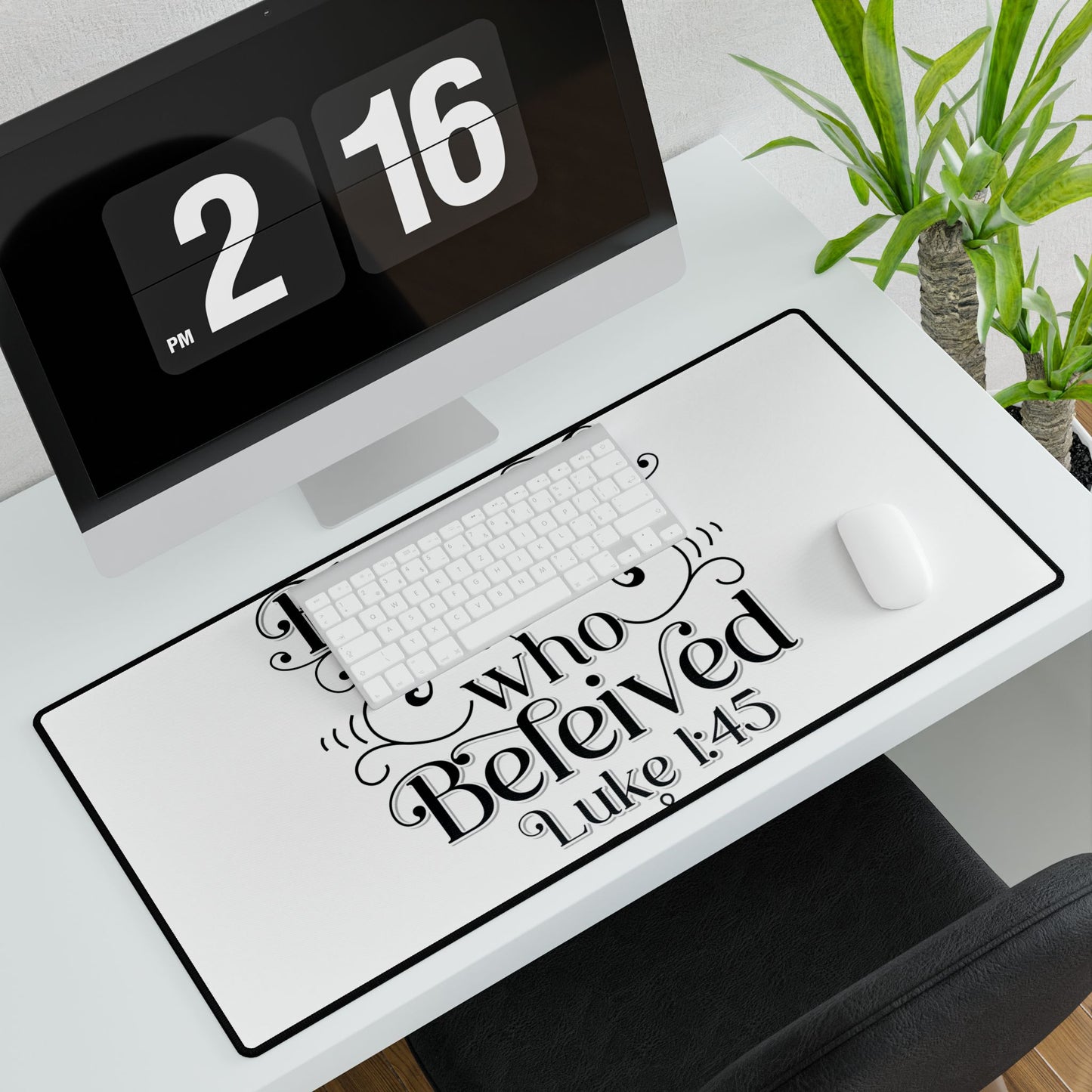 Blessed is She Who Believed Desk Mats