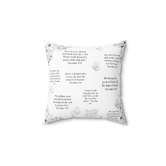 Proverbs 31 Woman Spun Polyester Square Pillow