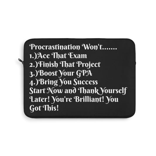 Don't Procrastinate Laptop Sleeve #inspirational #motivational #collegestudent #trending