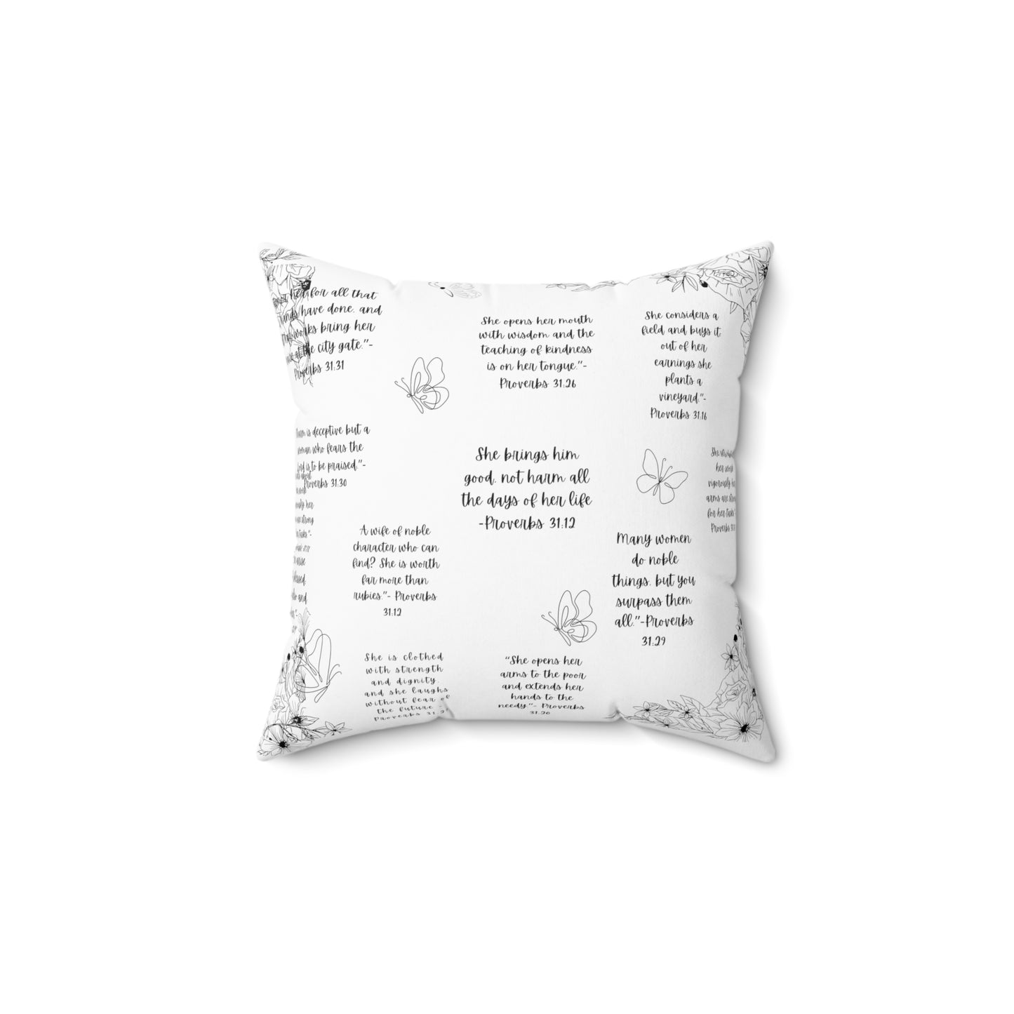 Proverbs 31 Woman Spun Polyester Square Pillow